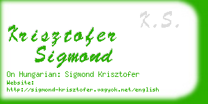 krisztofer sigmond business card